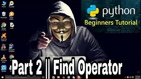 Python in Hindi -- Indexing Part 2 // Find Operator !