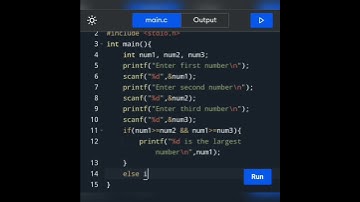 How to write a program to find largest number using if else statement in c language.
