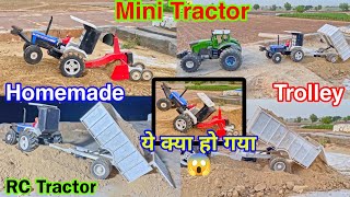 diy mini New Holland tractor model with trolley very powerful and land leveller