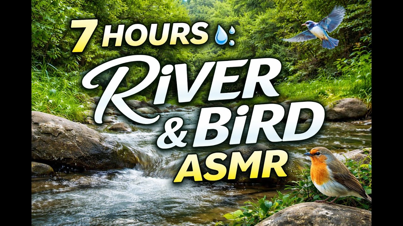 7 HOURS River Flow & Bird Sounds 🌊🐦 Deep Sleep, Relaxation, Study | Nature ASMR