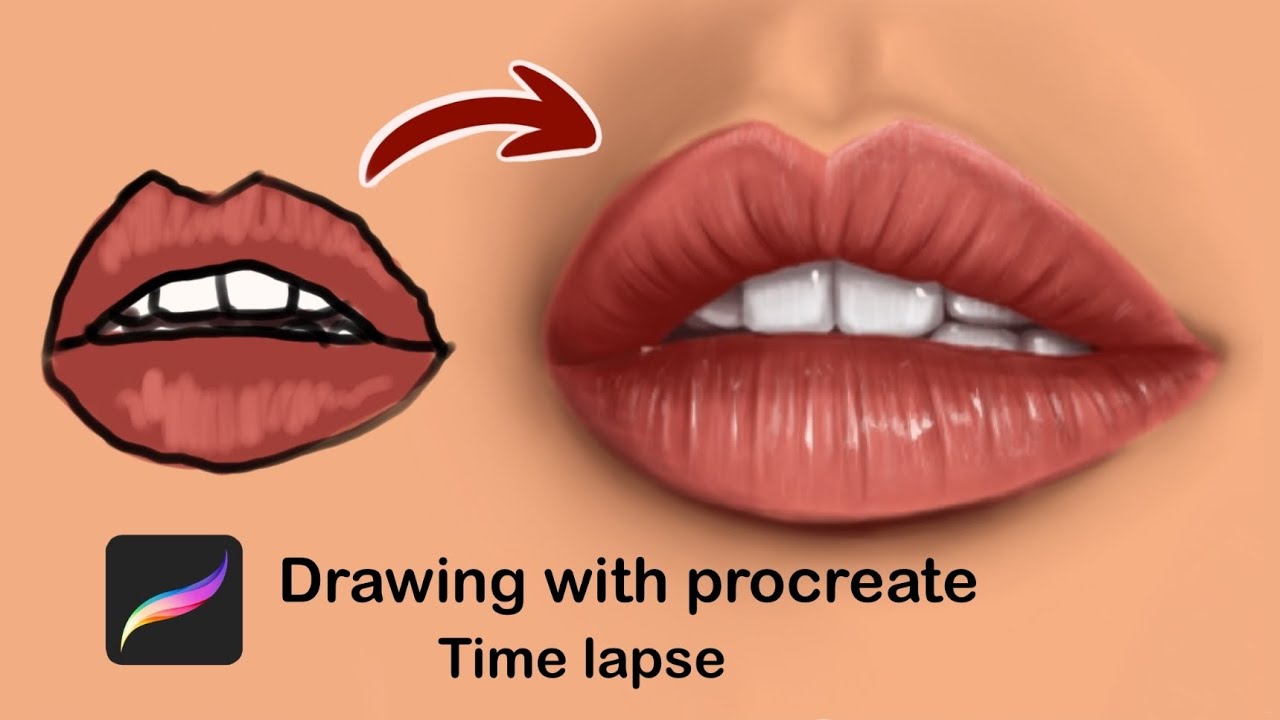 I Turned a Simple Sketch into Realistic Lips | Procreate Timelapse