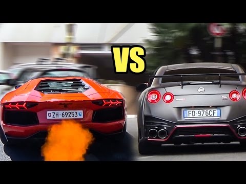 Nissan GTR R35 Nismo VS Lamborghini Aventador - Exhaust Sound & REVS!