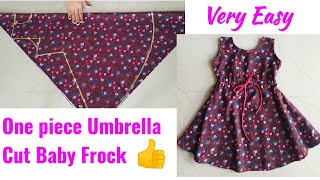 One Piece Umbrella Cut Baby Frock Cutting and Stitching Step by Step