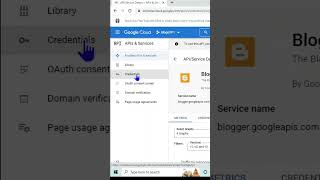 How to Create and Get Blogger OAuth API Keys #shorts screenshot 1