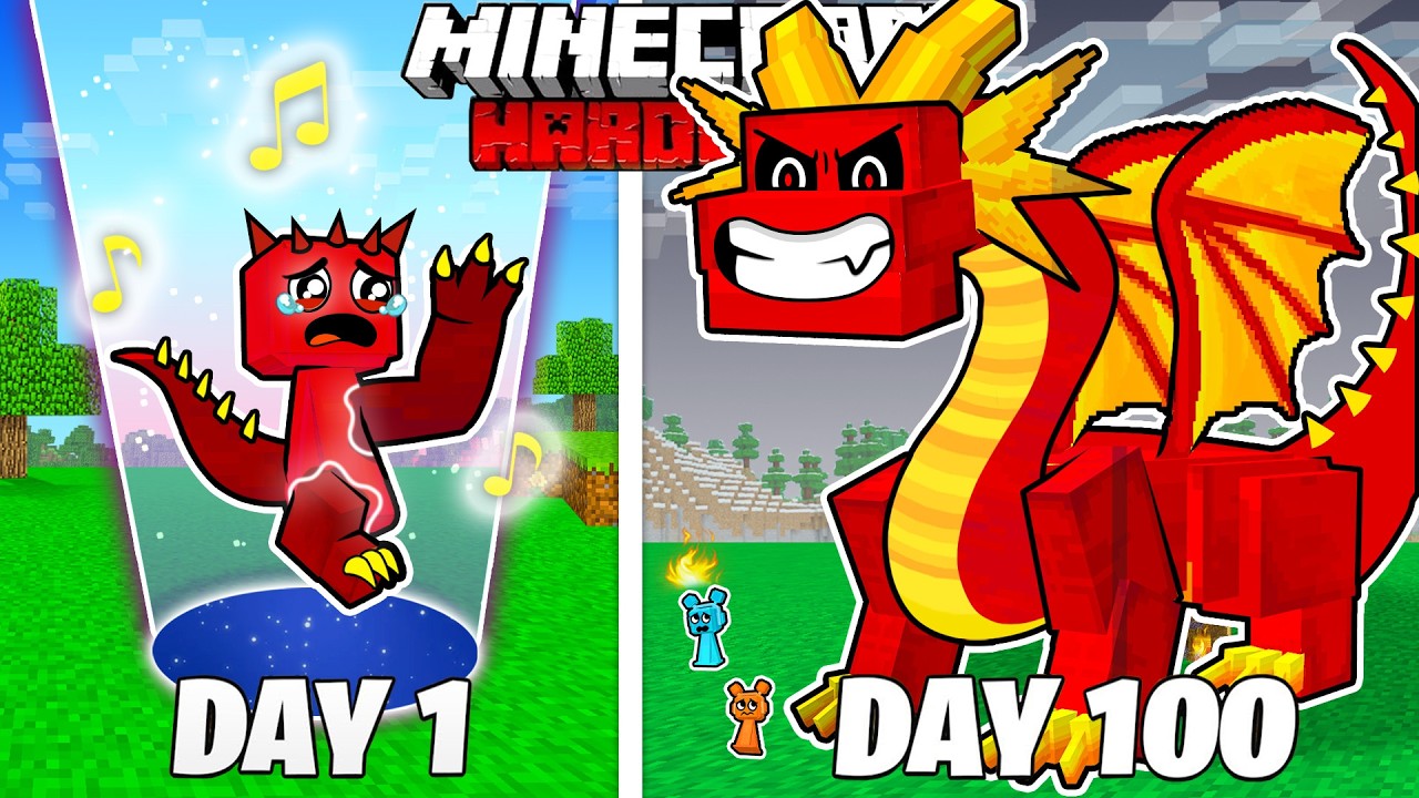 I Survived 100 Days as a DRAGON SPRUNKI in HARDCORE Minecraft