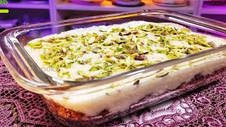 Easy And Quick Pudding - Cookie, Cream and Dates Pudding In Minutes -Simple Ingredients, Great Taste