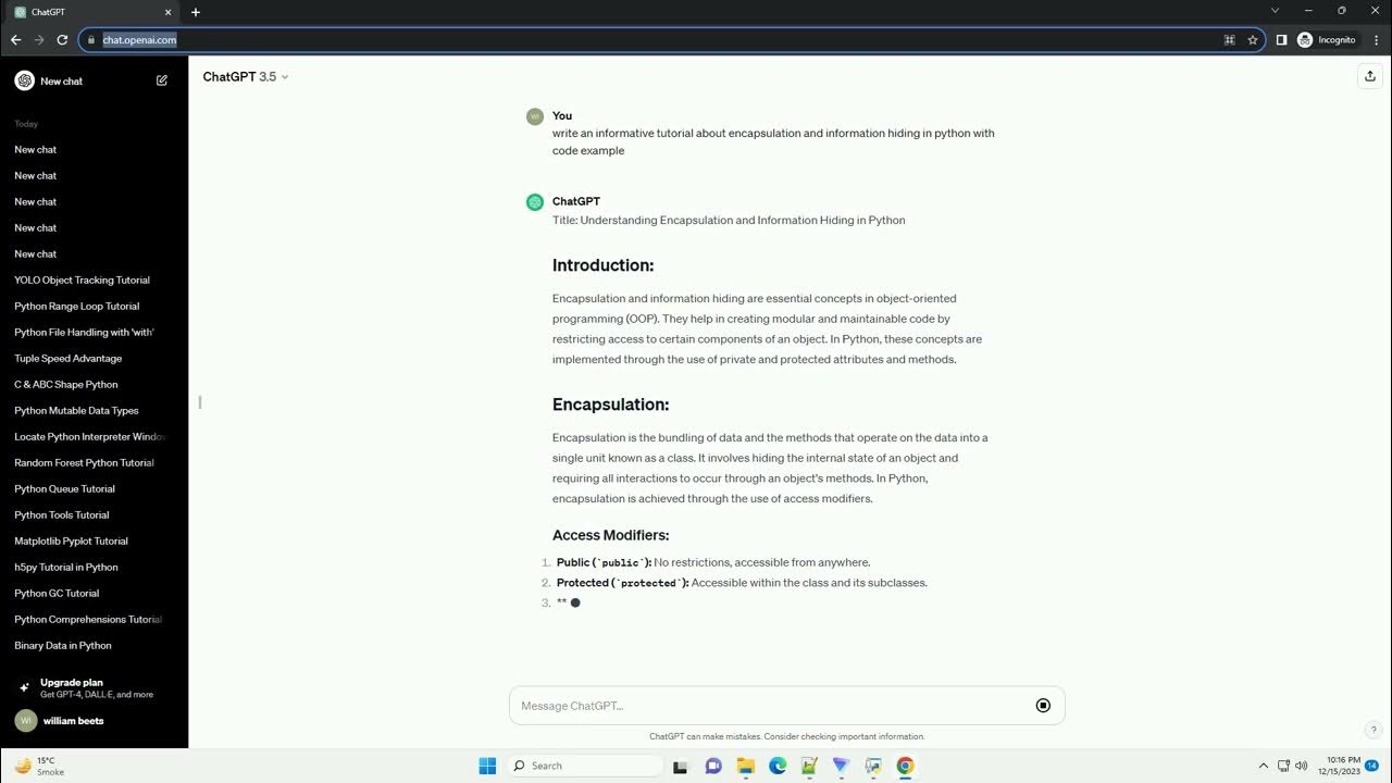 encapsulation and information hiding in python - YouTube