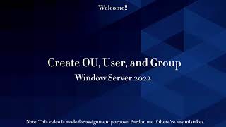 How to create OU, Users, and Groups on Active Directory.