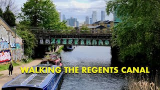 Walking the length of London's Regents Canal  Limehouse to Paddington (4K)
