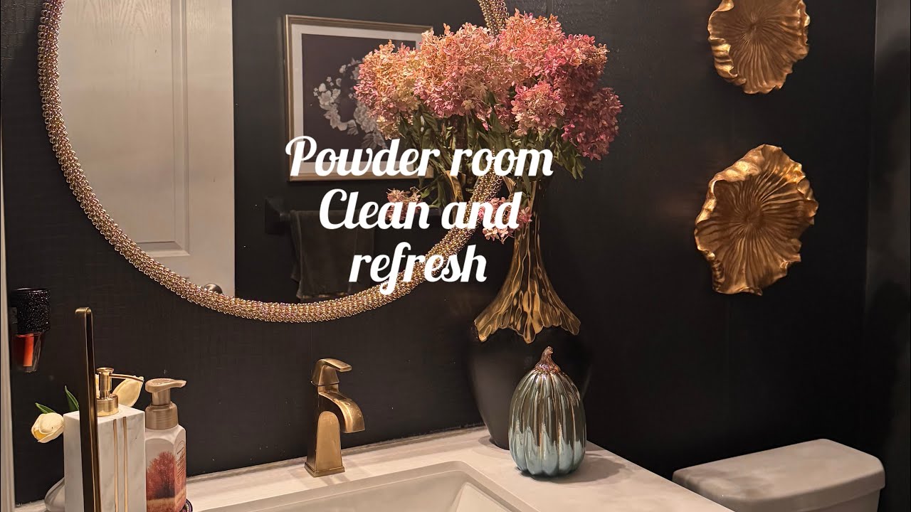 Powder room refresh # luxe home #Gallery homes - YouTube