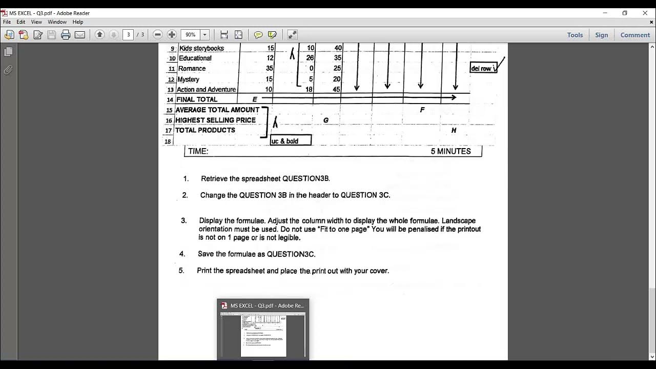 Computer Practice N4 - QUESTION 3C SHOW FORMULA MS EXCEL - YouTube