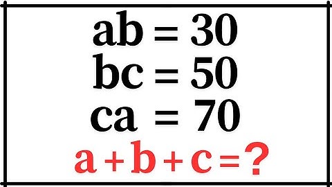Math Olympiad Brain-Buster! | ab = 30, bc = 50, ca = 70 | Can You Solve It?