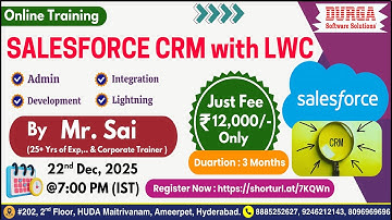 SALESFORCE CRM with LWC Online Training @ DURGASOFT