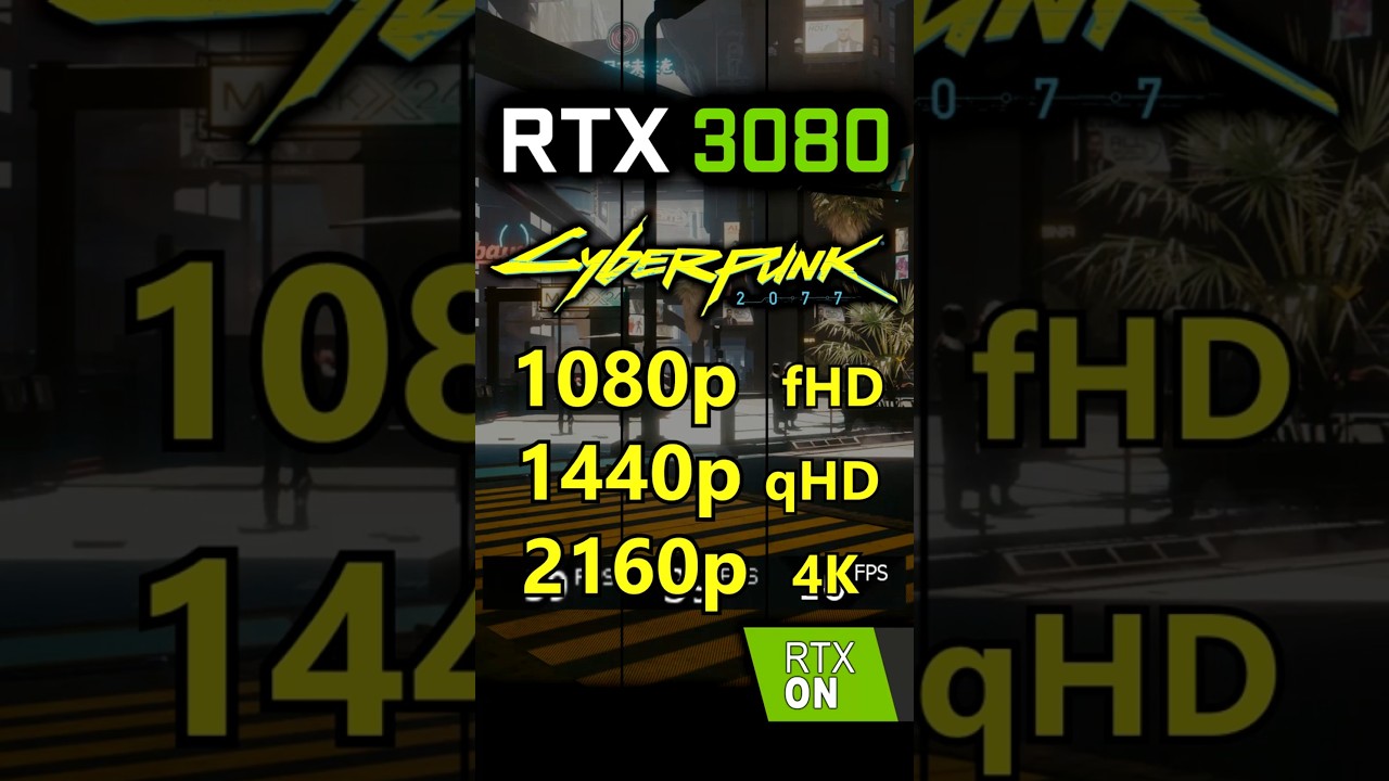 Cyberpunk 2077 - RTX 3080 - 1080p vs 1440p vs 2160p 4K | RTX - ON