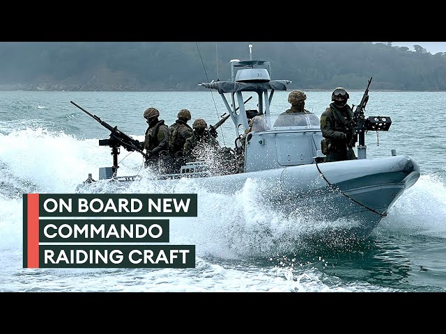 Royal Marines' faster and more agile Commando Raiding Craft in action class=