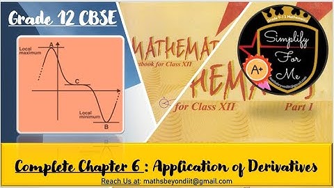 6  Class 12: Complete Chapter 6  Application of Derivatives for 2026 Examinations