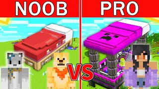 NOOB vs PRO: SECRET APHMAU BED HOUSE Build Challenge in Minecraft!