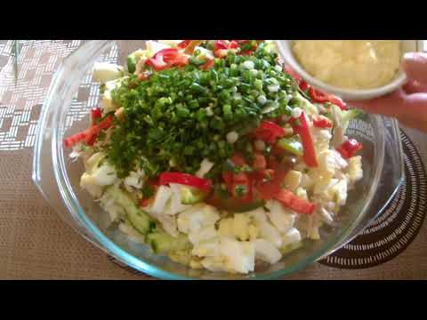 Быстрый салат. Салат из пекинской капусты с курицей.