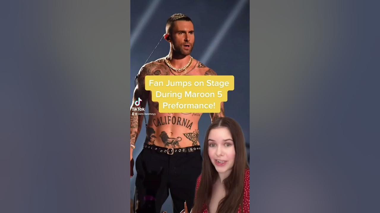 Maroon 5 Fan JUMPS ON STAGE and grabs Adam Levine!