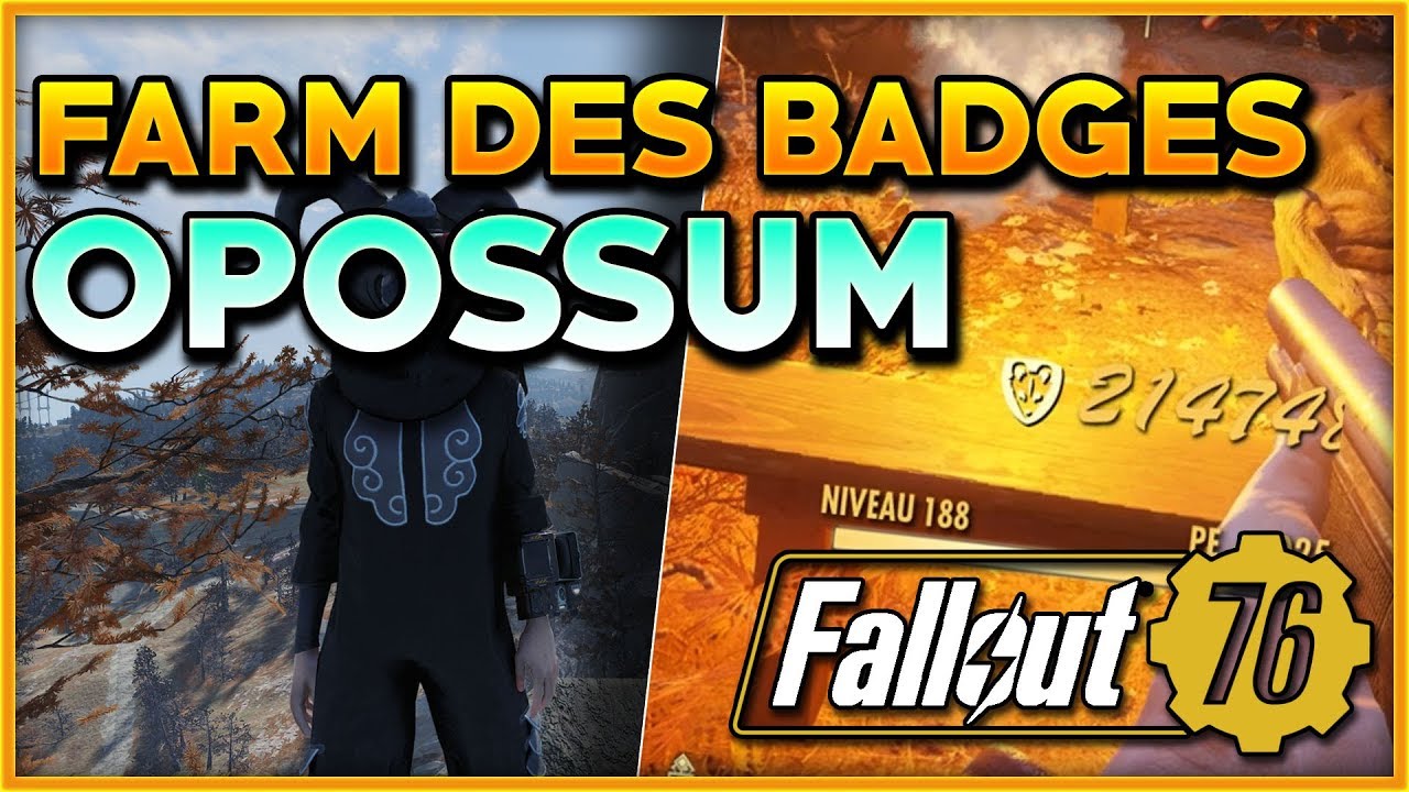 Fallout 76 FARM DES BADGES OPOSSUM !!! YouTube