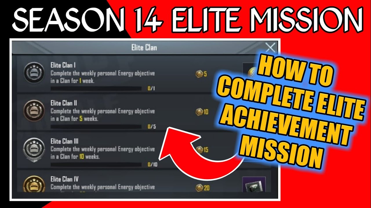 How to complete Elite Clan missions in pubg/Elite calm achievement Mission kaise complete kare  s 14