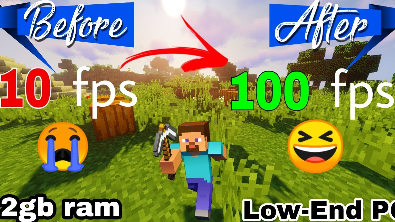 MINECRAFT lag Fix for 2gb ram lowend pcFPS boost How to fix lag in1gb