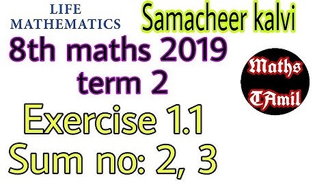 8th maths 2019 / EXERCISE 1.1 sum no: 2, 3/term 2 SAMACHEER-KALVI/FARIHA MATHEMATICS