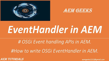 AEM Tutorial #48 | Event Handling #3 | OSGi EventHandler in AEM
