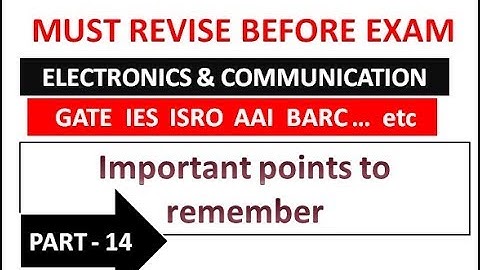 Important points & formula for GATE IES ISRO BARC PSUs-Part 14