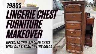 How To Update 1980s Furniture | Trashed Lingerie Cabinet Makeover @SalvagedInspirations