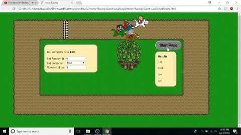 Horse Racing Game - Web Development Assignment 2