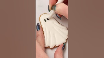 I made cute ghost cookies inspired by earrings from Four Latorres 👻 #halloween #art #cookiedesign