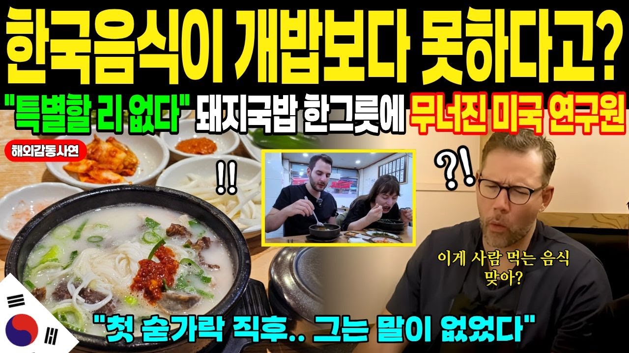 [해외감동사연]한국음식 무시하던 미국 음식연구자, 돼지국밥 한그릇에 무너진 충격적인 이유