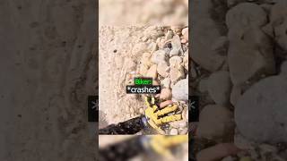 Biker Crashes with Bike !😱