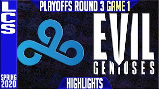 C9 vs EG Highlights Game 1 | LCS Spring 2020 Playoffs Round 3 | Cloud9 vs Evil Geniuses G1