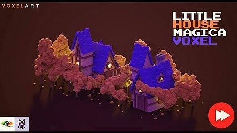 Creating a 3D Isometric Tiny Beautiful House Speed Art Magicavoxel