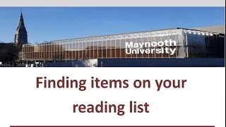 Finding items on your Reading List