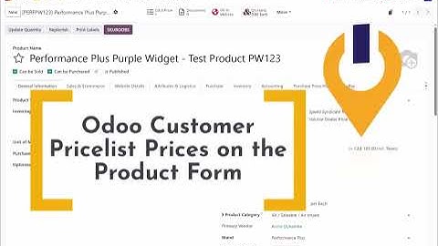 Odoo Customer Pricelist Prices on Product Form