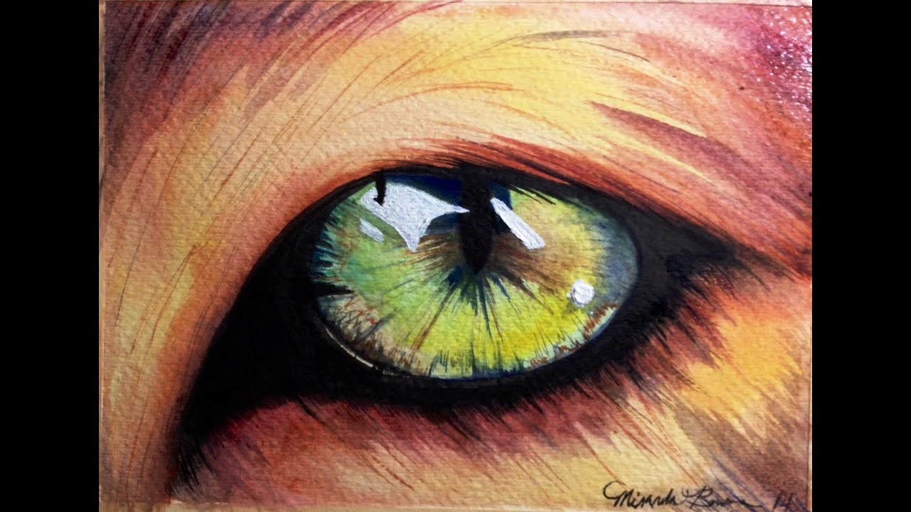 CAT EYE WATERCOLOR TIME LAPSE PAINTING - YouTube