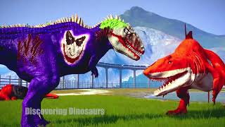 New Giganotosaurus Joker vs King Shark vs Spinosaurus Spiderman - Jurassic world evolution