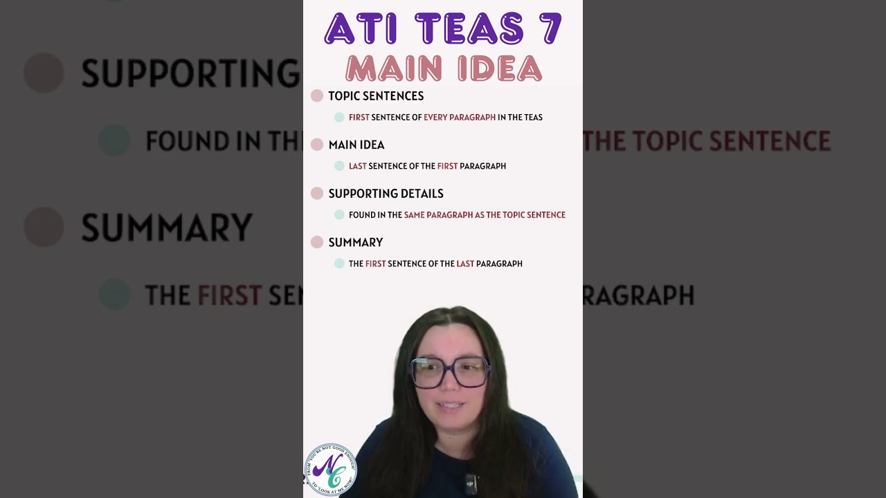 How To Find Main Idea On The ATI TEAS Teasprep Nursecheung
