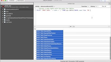 Example showing how to create multiple drop multiple table statements.