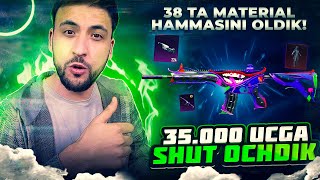 38 TA MATERYAL CHIQARDIK 😱 XAMMASINI FULLADIK 35 000 UC $ GA OPEN KEYS Pubg mobile