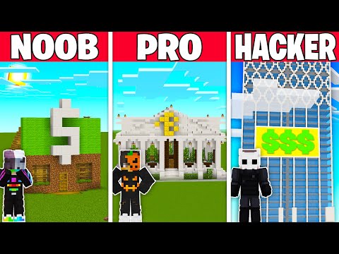 NOOB vs PRO vs HACKER: BANKA SOYGUNU YAPI KAPIŞMASI! - Minecraft