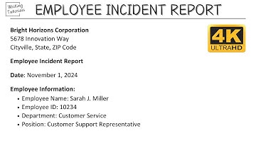 How To Write Employee Incident Report with Sample and Explanation | Writing Tutorials