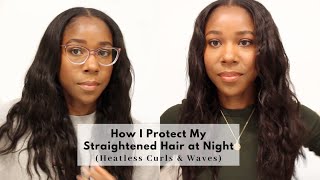 Heatless Curls (How I Protect My Straightened Hair at Night) | Natural Hair | Jamila Nia