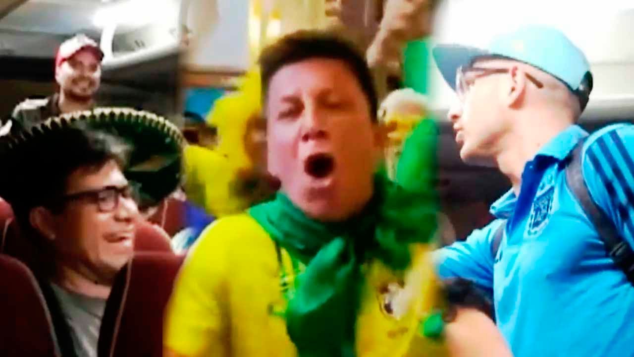 Alta tensión: Los hinchas de México y Brasil alientan contra Argentina y se meten con las Malvinas