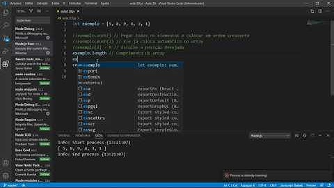 VsCode - [Array] Ordem Crescente, Adicionando , Posição, Comprimento, buscando item  (#118)