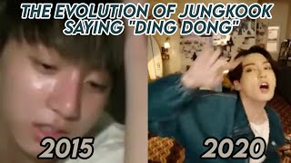 the evolution of jungkook saying 'ding dong'