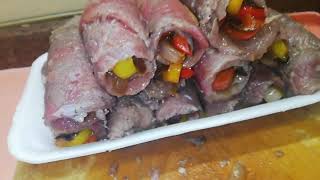 طبق العيد، بيف بوبيت/beef poppet شرائح اللحم الملفوف